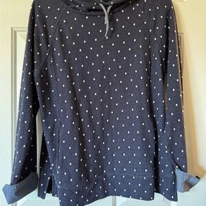 Croft & Barrow Navy Polka Dot Sweatshirt